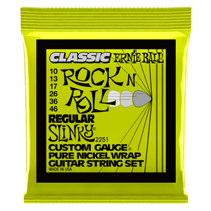 Ernie Ball Regular Slinky Classic Rock n Roll Pure Nickel Wrap Electric Guitar Strings - 10-46 Gauge