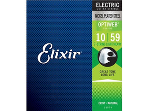 Elixir Electric Guitar Strings - Optiweb 7-String Lite Heavy 10-59