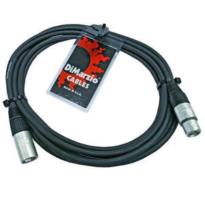 DiMarzio Basic Microphone Cable - 15ft Black, w/ Neutrik Connectors