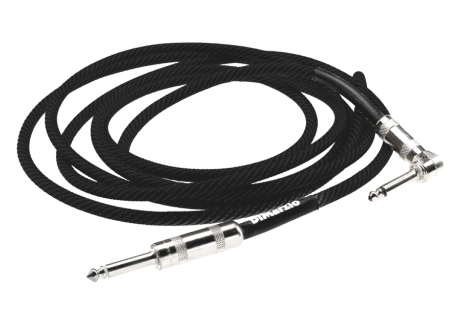 DiMarzio EP10B - 10ft Instrument Cable, Straight To R/A - Black