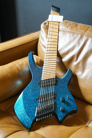 Ormsby Run 17 Goliath GTR 8 Headless Electric Guitar - Blue Sparkle