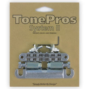 TonePros LPM04 Standard Tuneomatic Tailpiece set (Small posts/ Notched saddles) - Chrome