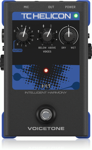 TC Helicon VOICETONE H1 - Single-Button Stompbox for Realistic Guitar Controlled Vocal Harmony