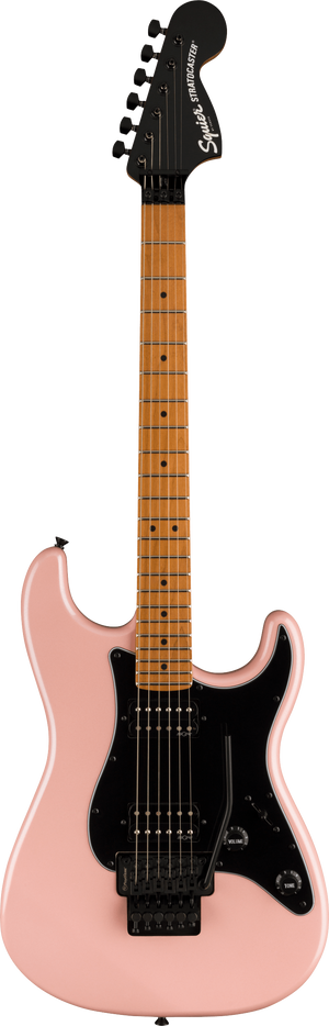 Fender Squire Contemporary Stratocaster HH FR, Roasted Maple Fingerboard Black Pickguard Shell Pink Pearl