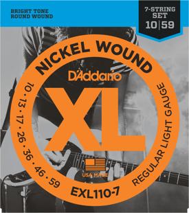 D'Addario EXL110-7 ELECTRIC GUITAR REG LITE 7STR .010 .056