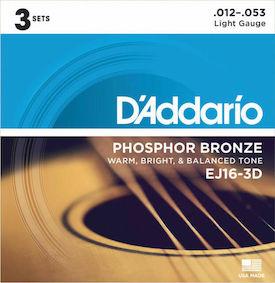 D'Addario EJ16-3D 3-Pack