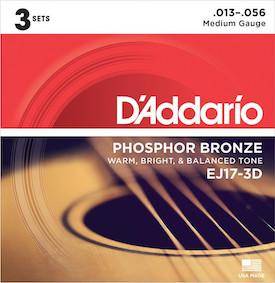 D'Addario EJ17-3D 3 Pack