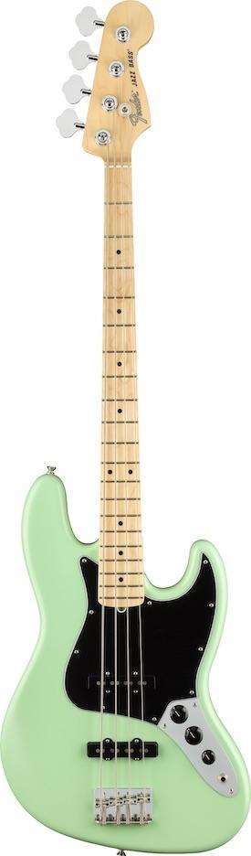 Fender American Performer Jazz Bass Maple Fingerboard, Satin Surf Green with Bag