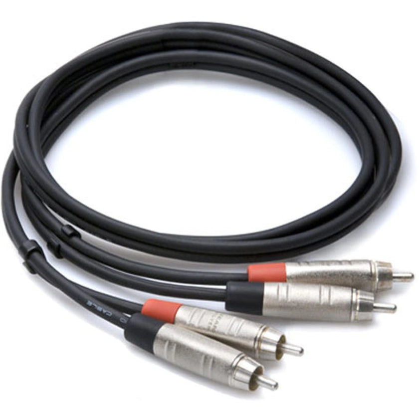 Hosa HRR-010X2, Pro Stereo Interconnect, Dual REAN RCA to Same, 10 ft