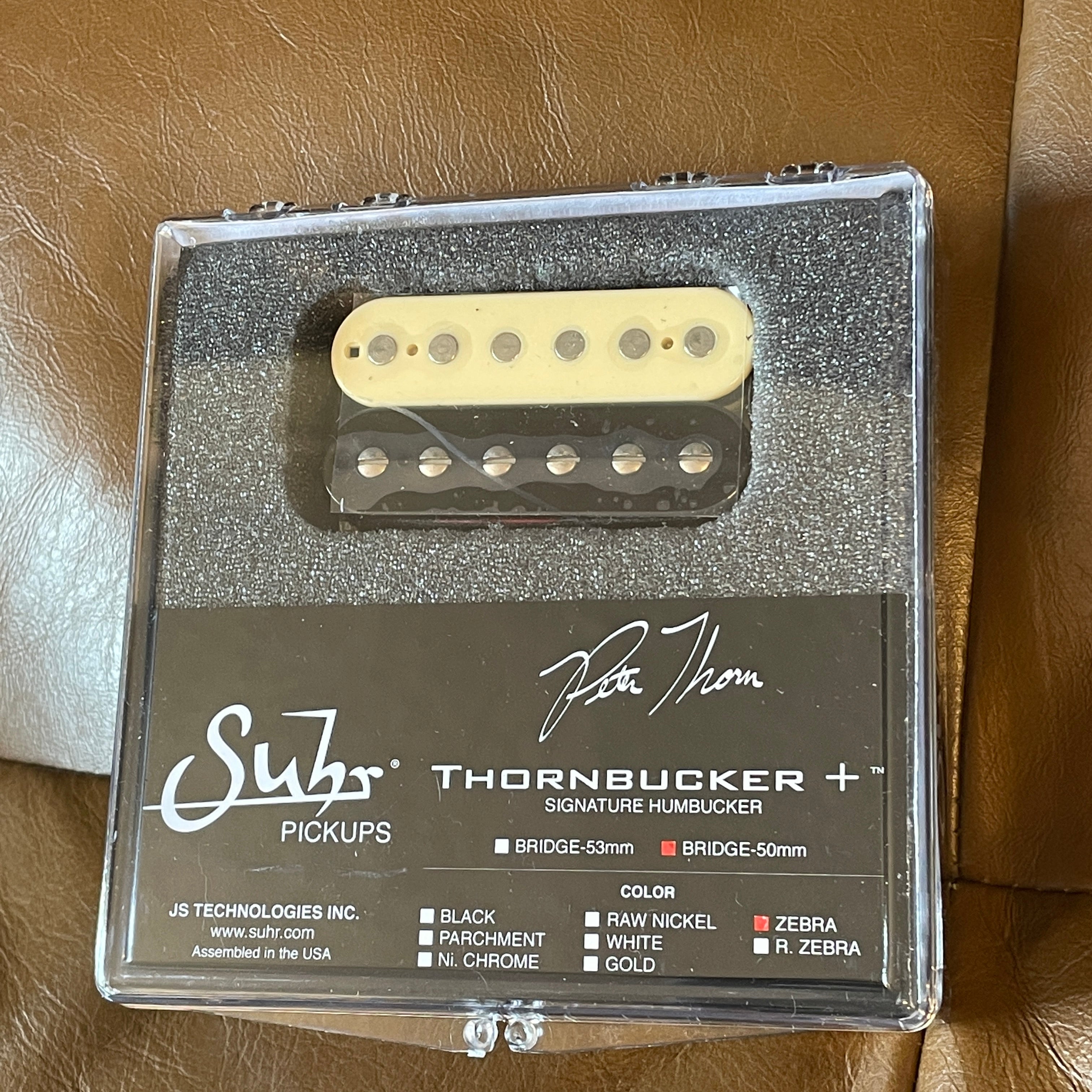 Set Humbucker Suhr Thornbucker PAF - Collo E Ponte Zebra 53mm - Nuovo