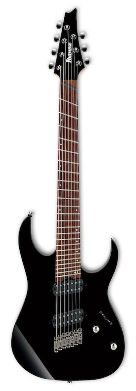 RGMS7 BK 7 String Multiscale Electric Guitar Black
