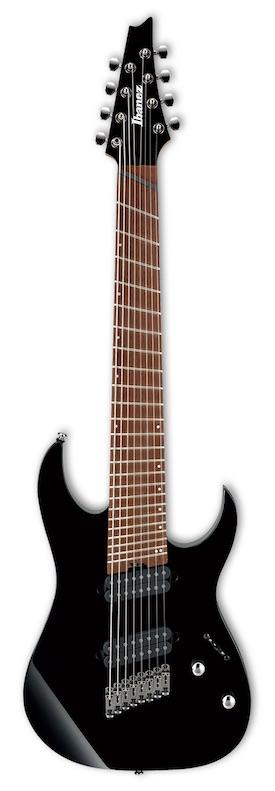 RGMS8 BK 8 String Multiscale Electric Guitar Black