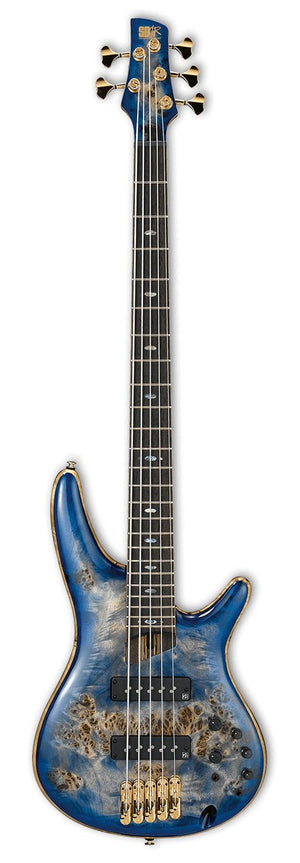 Ibanez SR2605 CBB Premium 5 String Bass Guitar in Case Cerulean Blue Burst