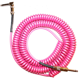 Lava Cable RETRO COIL 20FT STRAIGHT TO R ANGLE HOT PINK