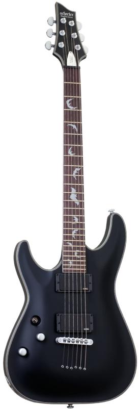 Schecter Damien Platinum-6 Left Hand Satin Black Electric Guitar