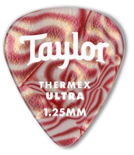 Taylor Darktone 351 Thermex Ruby Swirl 1.25mm Guitar Picks - 6 pack