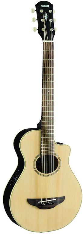 Yamaha APXT2 Small-body electric-acoustic guitar with a Spruce top and on-board preamp, pickup and tuner.