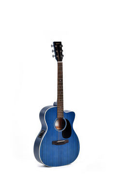 Ditson 000C-10E Electric-Acoustic Guitar - Transparent Blue