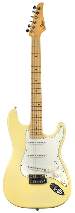 Suhr Classic S SSS Electric Guitar - Vintage Yellow Maple Neck Front