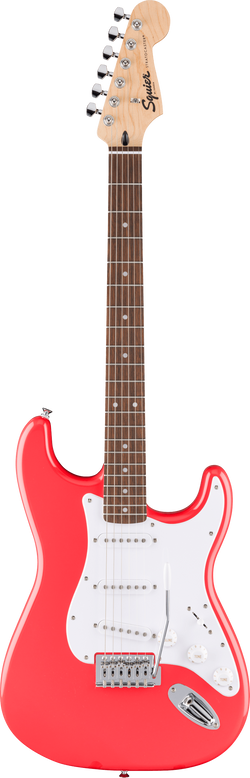 Squier Limited Edition Sonic Stratocaster, Laurel Fingerboard, Fiesta Red with White Pickguard