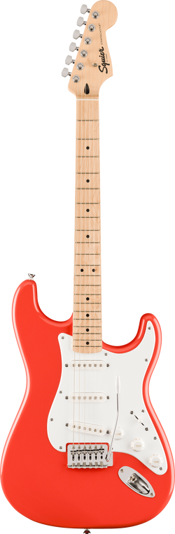 Squier FSR Squier Sonic Stratocaster, Maple Fingerboard, White Pickguard, Fiesta Red