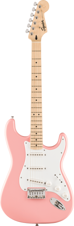 Squier FSR Squier Sonic Stratocaster HT, Maple Fingerboard, White Pickguard, Shell Pink