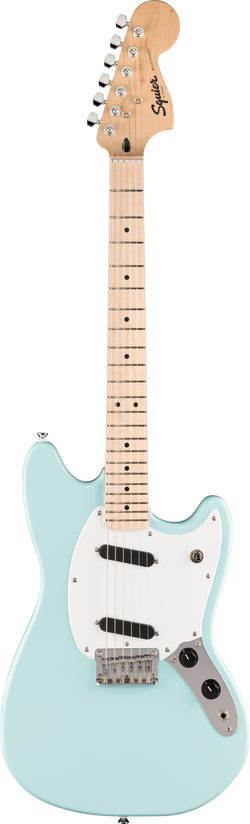 Squier Sonic Mustang, Maple Fingerboard, White Pickguard, Daphne Blue