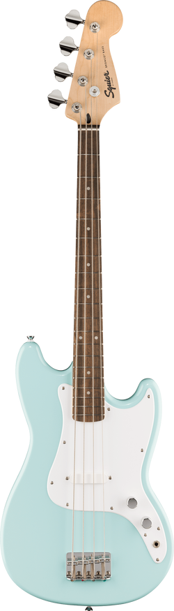 Squier Sonic Bronco Bass, Laurel Fingerboard, White Pickguard, Daphne Blue
