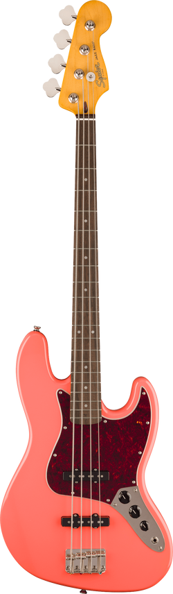 Squier Classic Vibe '60s Jazz Bass, Laurel Fingerboard, Tortoishell Pickguard, Tahitian Coral