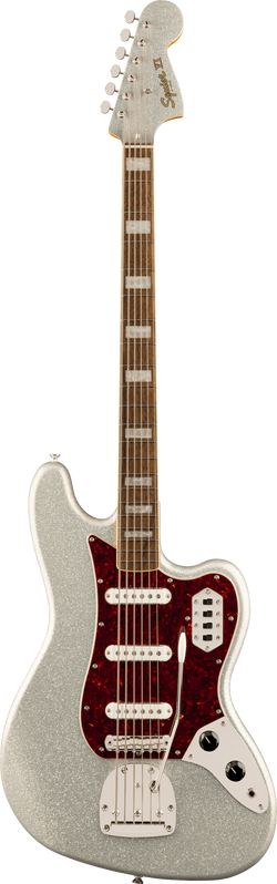 Squier FSR Classic Vibe Bass VI, Laurel Fingerboard, Tortoishell Pickguard, Matching Headstock, Silver Sparkle