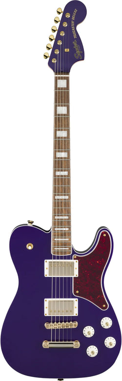 Squier FSR Paranormal Troublemaker Telecaster Deluxe, Laurel Fingerboard, Tortoiseshell Pickguard, Gold Hardware, Matching Headstock, Purple Metallic
