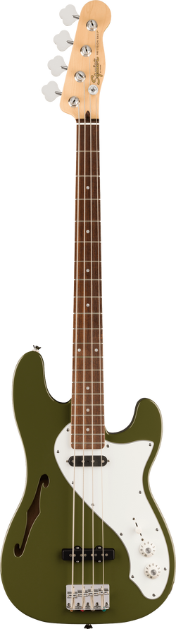 Squier Paranormal Precision Bass Thinline SJ, Laurel Fingerboard, Parchment Pickguard, Olive