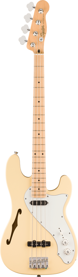 Squier Paranormal Precision Bass Thinline SJ, Maple Fingerboard, Parchment Pickguard, Vintage White