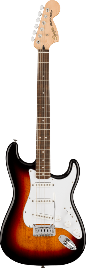 Squire Affinity Series Stratocaster, Laurel Fingerboard, White Pickguard, 3-Color Sunburst