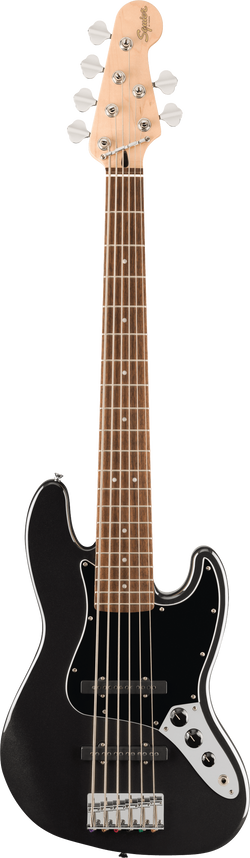 Squier Affinity Series Jazz Bass VI, Laurel Fingerboard, Black Pickguard, Black Metallic