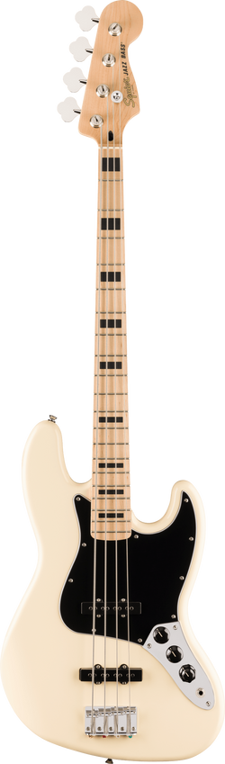 Squier Affinity Series Active Jazz Bass, Maple Fingerboard, Black Pickguard, Olympic White