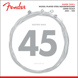 Fender 7250 Bass Strings, Nickel Plated Steel, Long Scale, 7250M .045-.105 Gauges