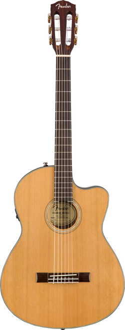 Fender CN-140SCE Nylon Thinline, Walnut Fingerboard, Natural w/case
