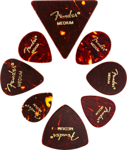 Fender Picks Pack - All Shapes, Celluloid Medley, Tortoise Shell, Medium, (8 Pack)