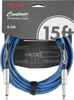 Fender Contour Series Instrument Cable - 15ft, Lake Placid Blue