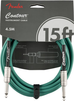 Fender Contour Series Instrument Cable - 15ft, Sherwood Green