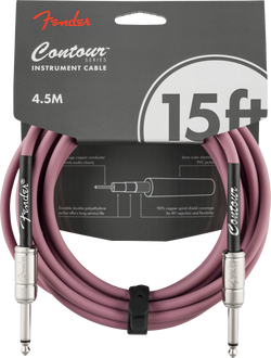 Fender Contour Series Instrument Cable - 15ft, Burgundy Mist