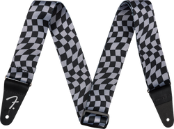 Fender Wavy Checkerboard Polyester Strap, Gray