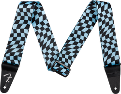 Fender Wavy Checkerboard Polyester Strap, Blue