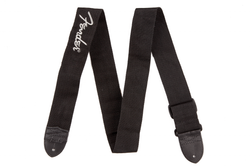 Fender® Logo Guitar Strap, Black/Gray Logo, 2