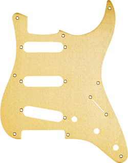 Fender Pickguard, Stratocaster® S/S/S, 8-Hole Mount, Gold Anodized Aluminum, 1-Ply