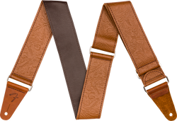 Fender Tooled Leather Guitar Strap, Brown, 2