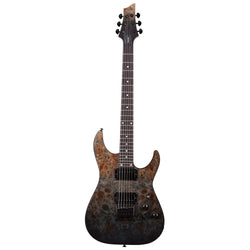 Schecter C-1 Standard Electric Guitar, Black Fade Burst Burl