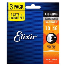 Elixir Electric Strings 3 Pack - Nanoweb Lite 10-46