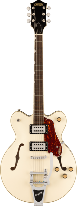 Gretsch G2622T Streamliner Center Block Double-Cut with Bigsby, Laurel Fingerboard, Broad’Tron BT-3S Pickups, Vintage White, Vertical Front Photo